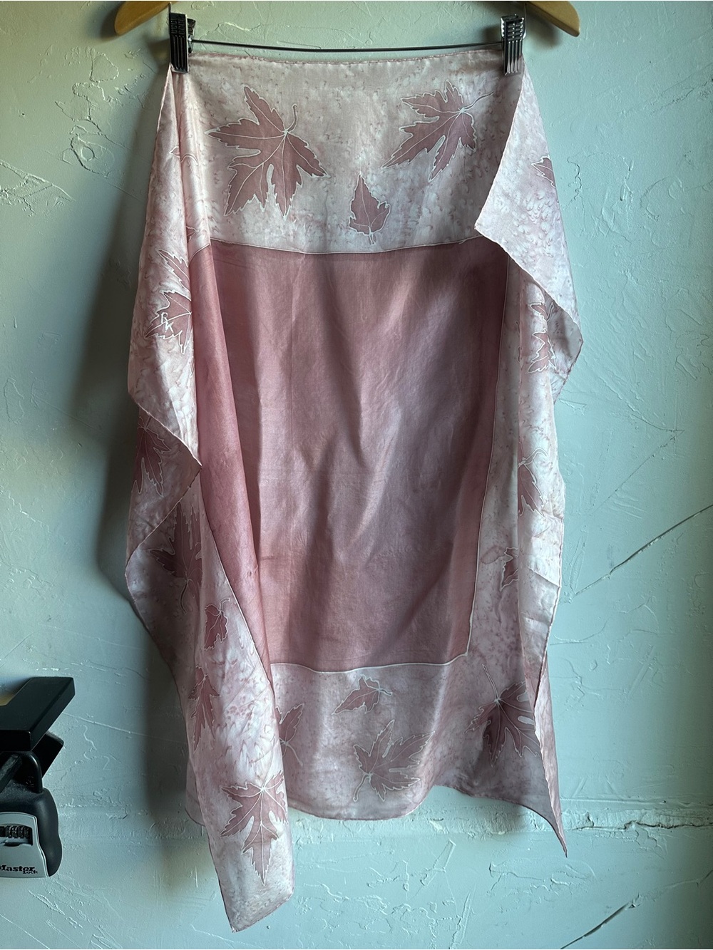 Mauve Pink Maple Leaf Silky Feel Scarf Soft Girl Cottagecore Dreamy 32x32